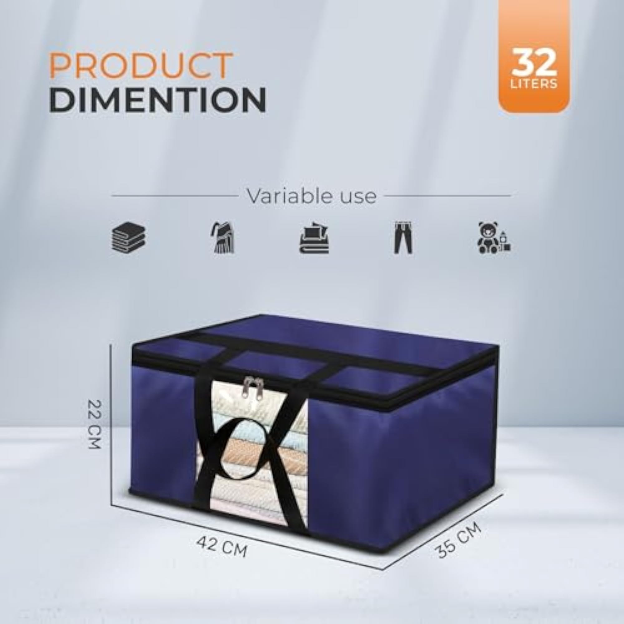 32 Litre Storage Bag for Clothes, Blankets, and Toys